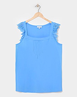 Blue Frill Sleeve Top