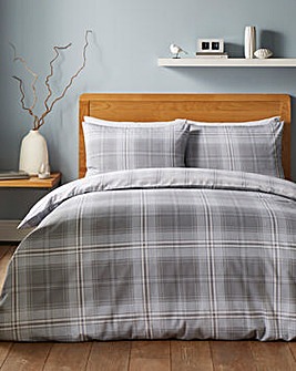 Warm and Cosy Clark Check Brushed Cotton Duvet Set