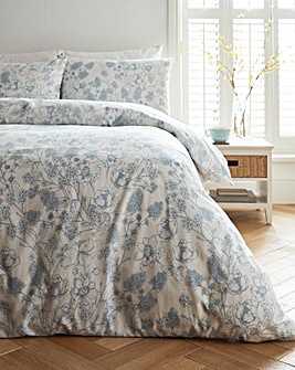 Julipa Toile Print Blue Duvet Cover Set