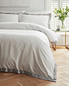 Hotel Matte Satin Contrast Oxford Edge Duvet Set