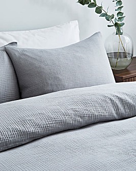 Cotton Crinkle Grey Duvet Set