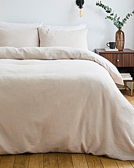 Cotton Crinkle Muslin Natural Duvet Set