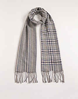 Mixed Check and Stripe Scarf