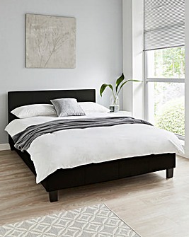 Hayden Faux Leather Bed Frame with Memory Mattress