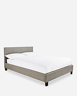Hayden Faux Leather Bed Frame with Quilted Mattress