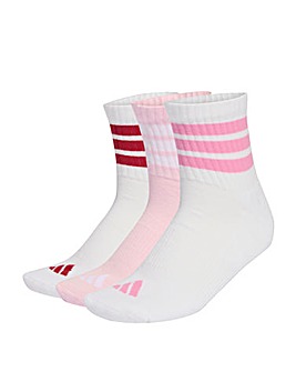 Adidas Essential 3 Pack Stripe Mid Crew Sock