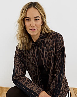 adidas Leopard Print 3 Stripe Lightweight Jacket