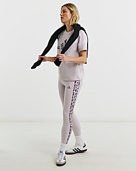 Adidas 3 Stripe Leopard Print Leggings