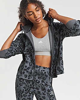 adidas All Over Print Leopard Full Zip Hoodie