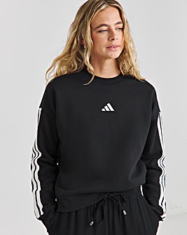 adidas Essentials 3 Stripes Fleece Sweatshirt