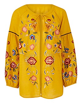Mustard Embroidered Cover Up