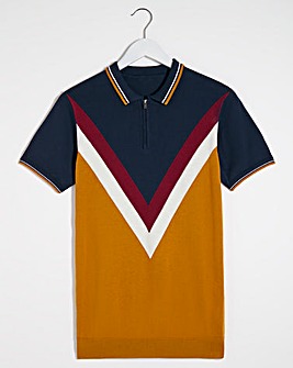 chevron polo with piglet