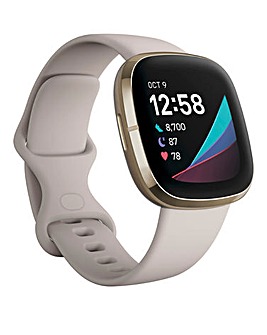 Fitbit Sense Smart Watch - Lunar White/Soft Gold