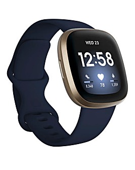 Fitbit Versa 3 Smart Watch - Midnight/Soft Gold