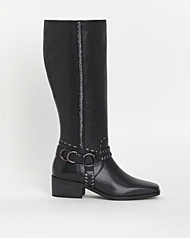 Joe Browns Knee High Leather Riding Boot EEE Fit Standard Calf