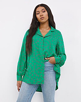 Green Spot Viscose Shirt