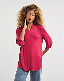 Crimson Jersey V-Neckline Long Sleeve Shirt