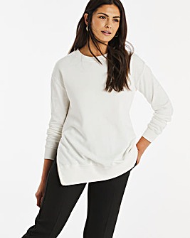 Cream Side Zip Sweatshirt