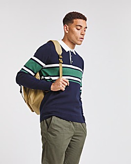 Long Sleeve Rugby Knit Polo