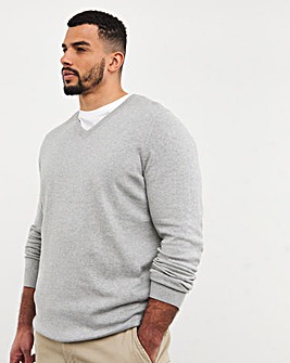 Cotton V Neck Jumper Long