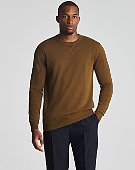 Tan Cotton Crewneck Sweater