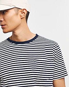Armor Lux Striped Pocket T-Shirt - Navy