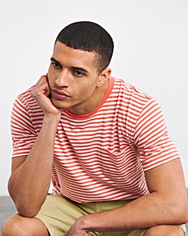 Armor Lux Striped Pocket T-Shirt - Coral