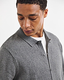 Cashmere Button Through Long Sleeve Polo