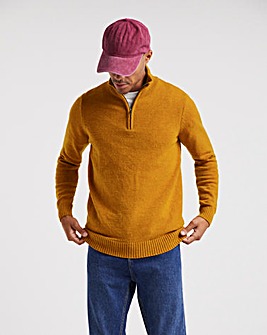 Lambswool Half Zip Funnel Neck Sweater