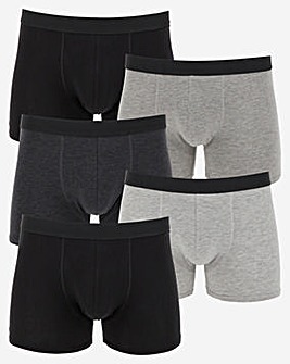 5 Pack Hipster Shorts Grey Mix