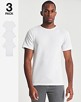 3 Pack White Thermal Short Sleeve T-Shirt