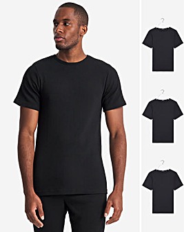 3 Pack Black Thermal Short Sleeve T-Shirt