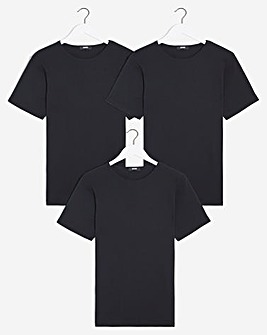 3 Pack Black Thermal Short Sleeve T-Shirt