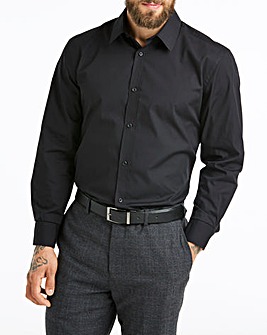 Black Long Sleeve Forward Point Collar Shirt Regular