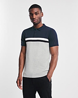 Chest Stripe Knitted Polo