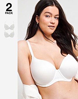 2 Pack Feather Touch Barely There T Shirt Bras B-F