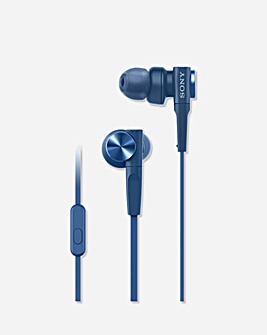 Sony MDR-XB55AP In-Ear Extra Bass Headphones with mic for phone calls - Blue