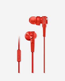 Sony MDR-XB55AP In-Ear Extra Bass Headphones with mic for phone calls - Red