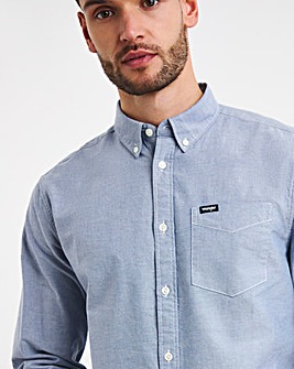 Wrangler Blue 1 Pocket Button Down Shirt