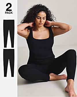 Pretty Secrets (2 Pack) Thermal Leggings Black