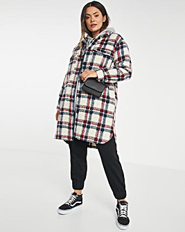 Checked Longline Relaxed Shacket