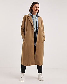 Camel Relaxed Single Breasted Coat