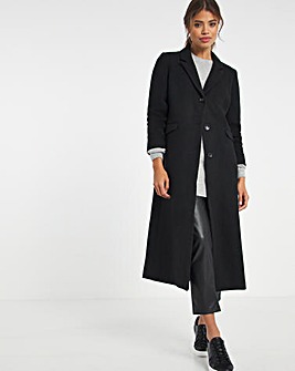 Black Slim Crombie Coat