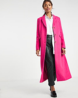 Bright Pink Slim Longline Coat