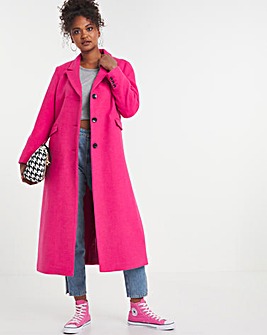 Bright Pink Slim Longline Coat