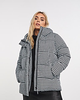 Houndstooth Padded Coat