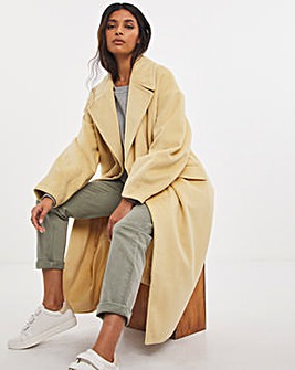Pale Yellow Relaxed Cocoon Coat
