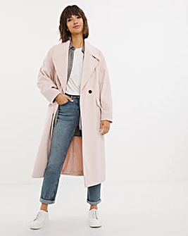Pale Pink Relaxed Cocoon Coat