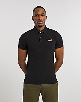 Superdry Black Classic Short Sleeve Pique Polo