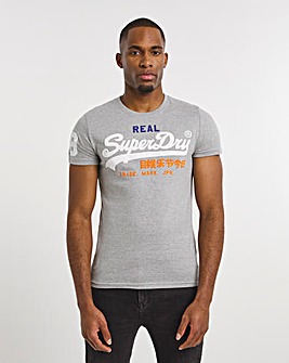 Superdry Grey Short Sleeve Vintage Logo T-Shirt